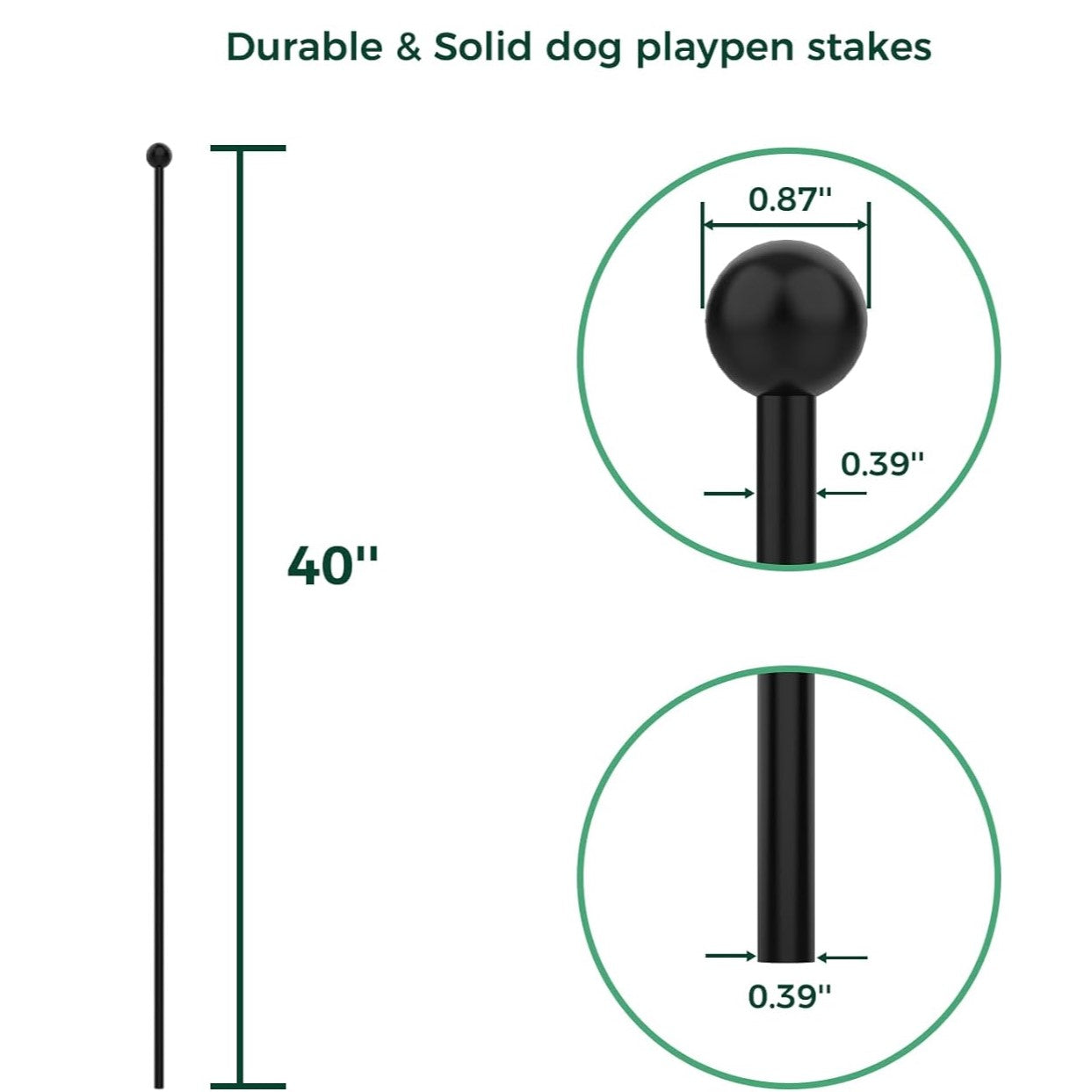 Playpen Stakes for Replacing the Metal Rods of FXW Dog Playpen FXW