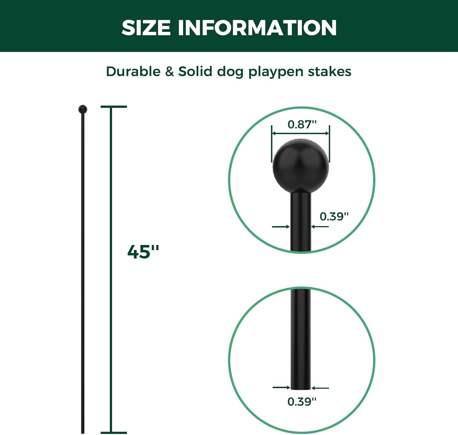 Playpen Stakes for Replacing the Metal Rods of FXW Dog Playpen FXW