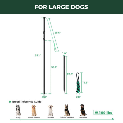 TugPal Flex Dog Tug Toy | Safe Outdoor Play with Spring-Top Rod