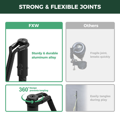 TugPal Dog Tug Toy | Hands-Free Outdoor Play with Fiberglass Rod