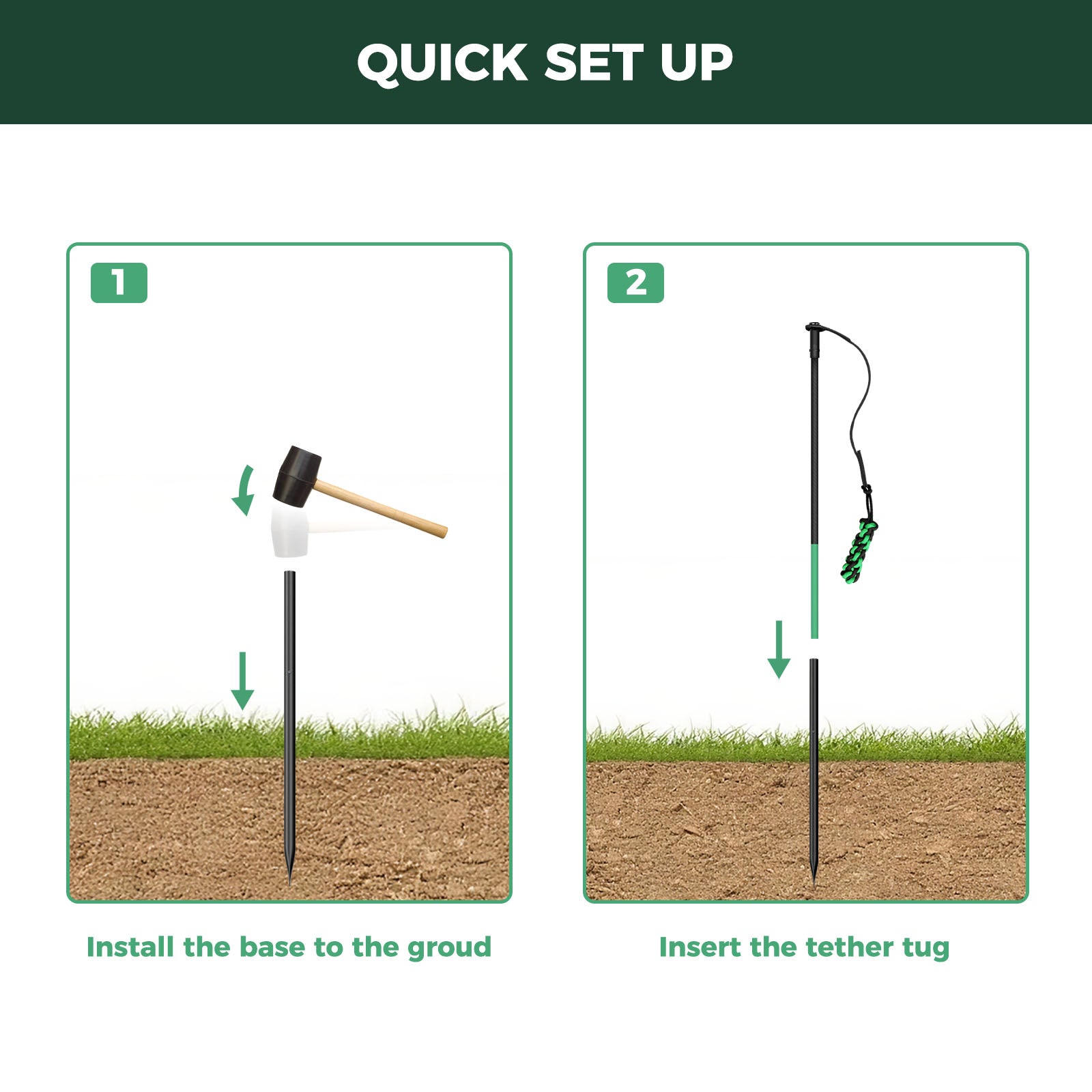 TugPal Dog Tug Toy | Hands-Free Outdoor Play with Fiberglass Rod