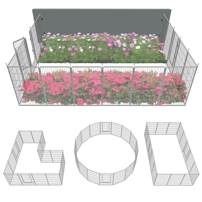 FXW Garden Fence Outdoor for The Yard - Silver