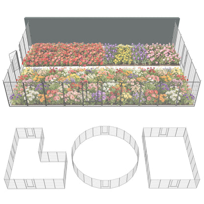 FXW Garden Fence Outdoor for The Yard - Silver