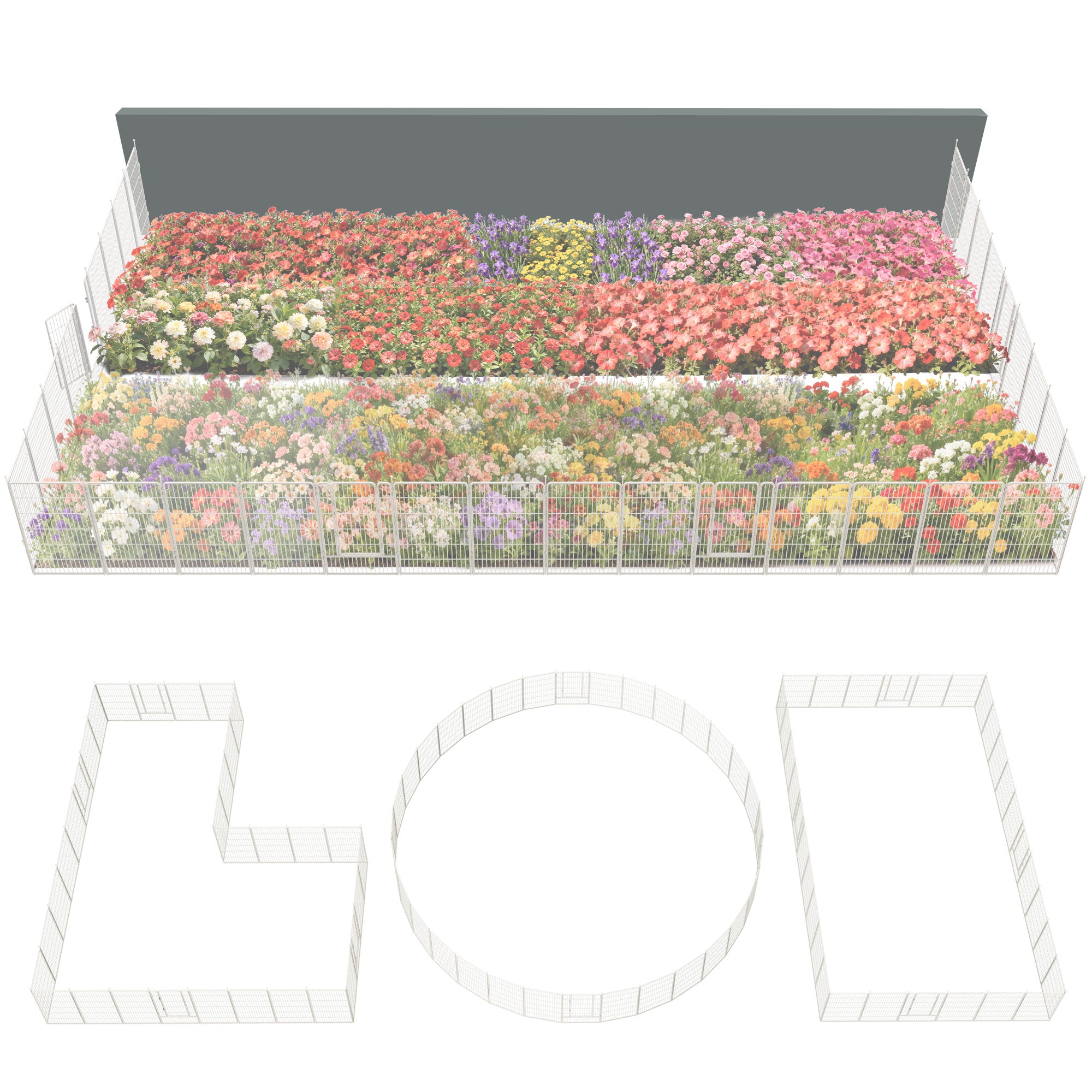 FXW Garden Fence Outdoor for The Yard - White