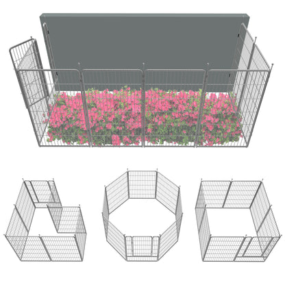 FXW Garden Fence Outdoor for The Yard - Silver