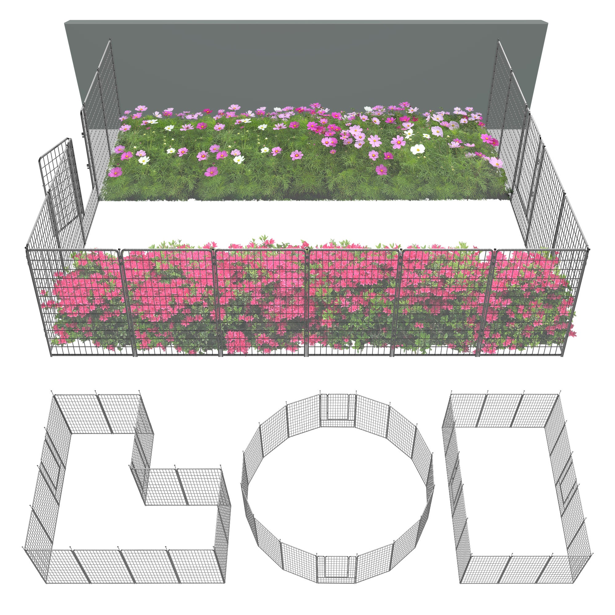 FXW Garden Fence Outdoor for The Yard - Silver