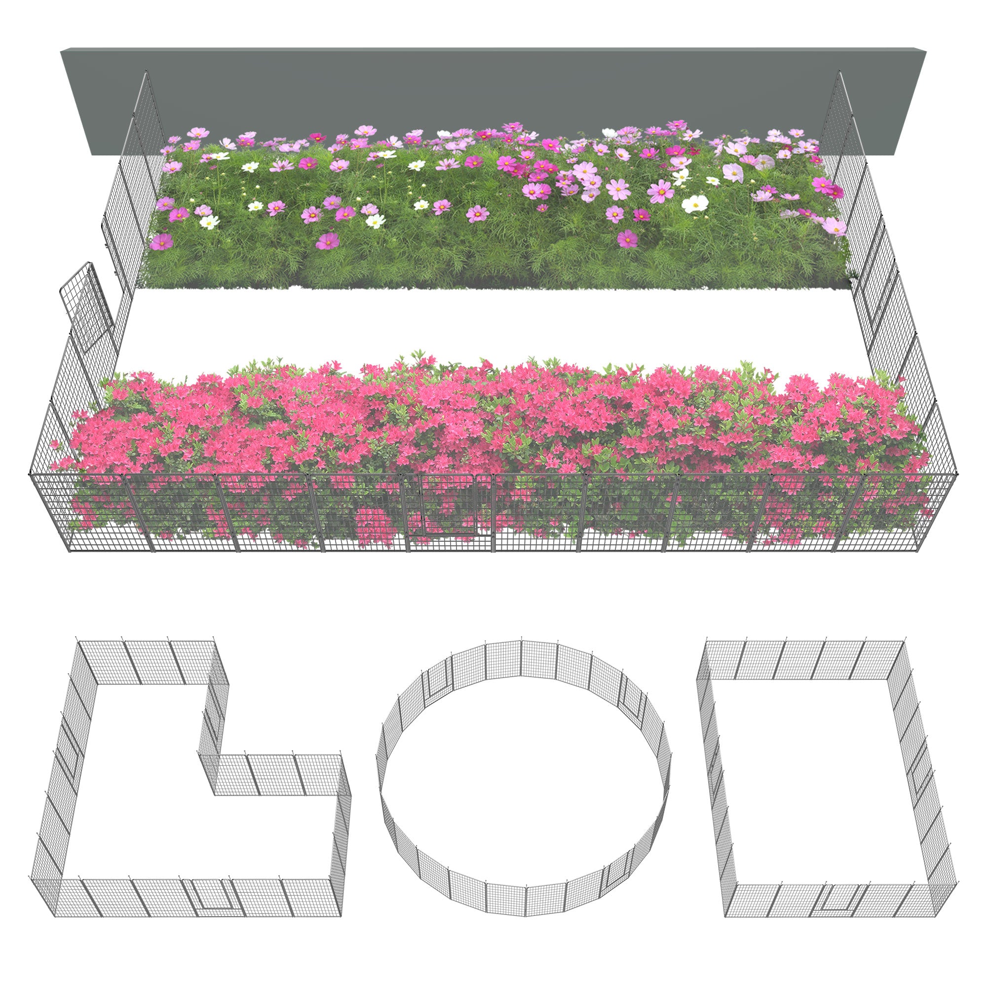 FXW Garden Fence Outdoor for The Yard - Silver