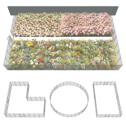 FXW Garden Fence Outdoor for The Yard - Silver