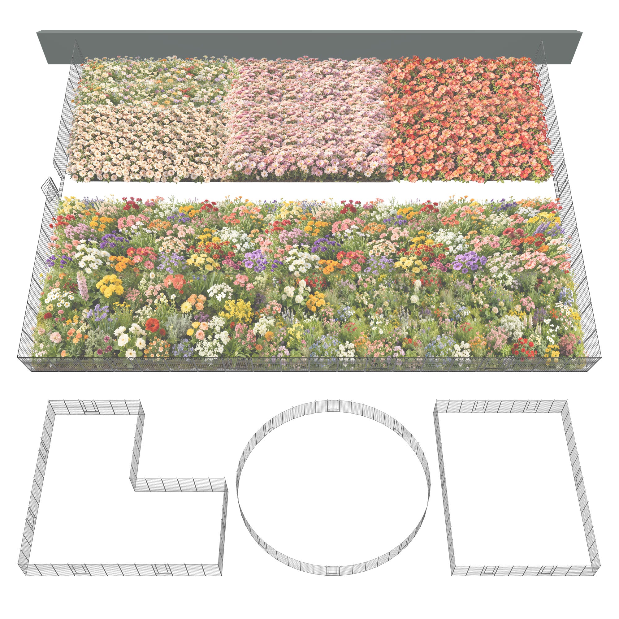 FXW Garden Fence Outdoor for The Yard - Silver