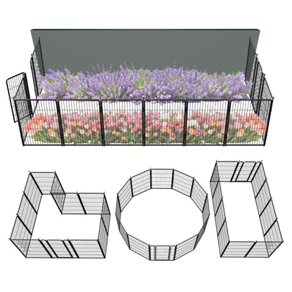 FXW Garden Fence Outdoor for The Yard - Black