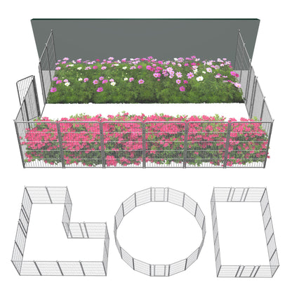 FXW Garden Fence Outdoor for The Yard - Silver