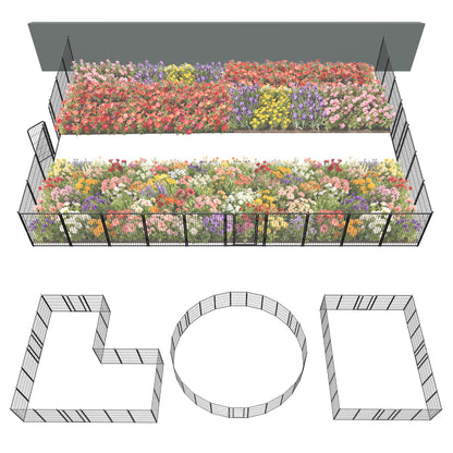 FXW Garden Fence Outdoor for The Yard - Black