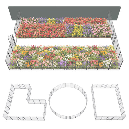 FXW Garden Fence Outdoor for The Yard - Silver