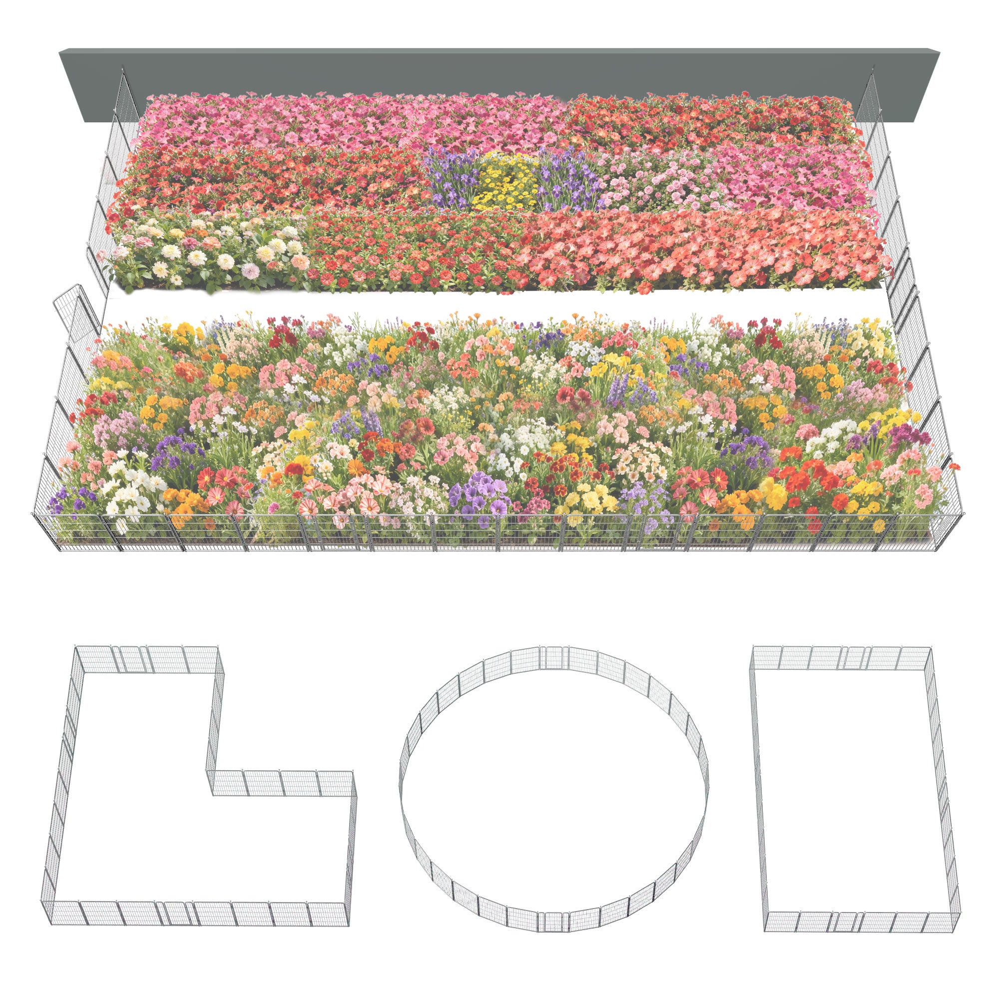 FXW Garden Fence Outdoor for The Yard - Silver