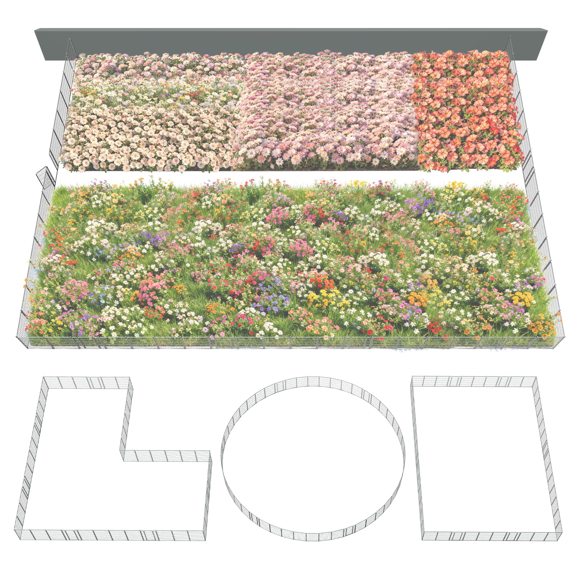 FXW Garden Fence Outdoor for The Yard - Silver