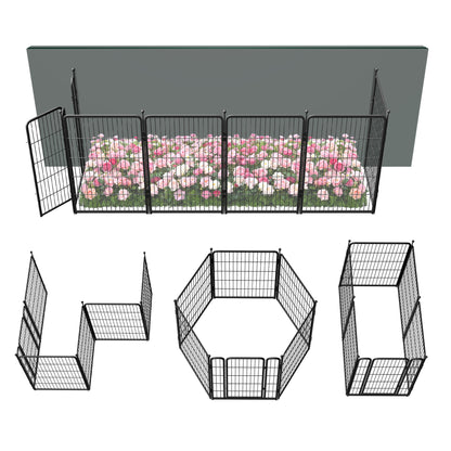 FXW Garden Fence Outdoor for The Yard - Black