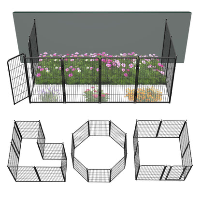 FXW Garden Fence Outdoor for The Yard - Black