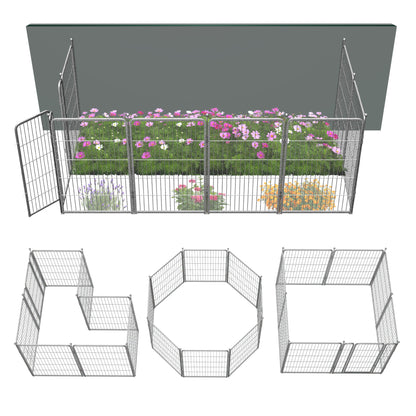 FXW Garden Fence Outdoor for The Yard - Silver