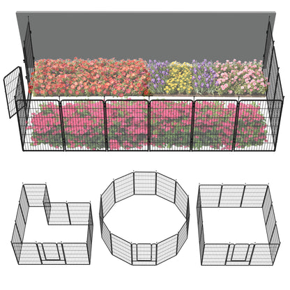 FXW Garden Fence Outdoor for The Yard - Black