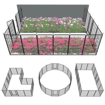 FXW Garden Fence Outdoor for The Yard - Black