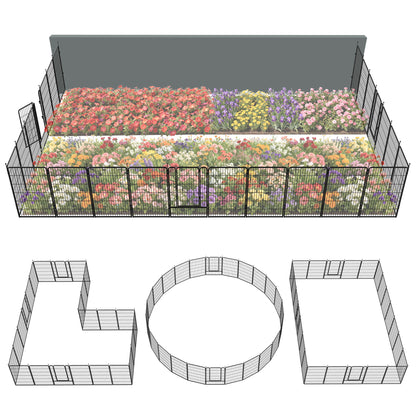 FXW Garden Fence Outdoor for The Yard - Black