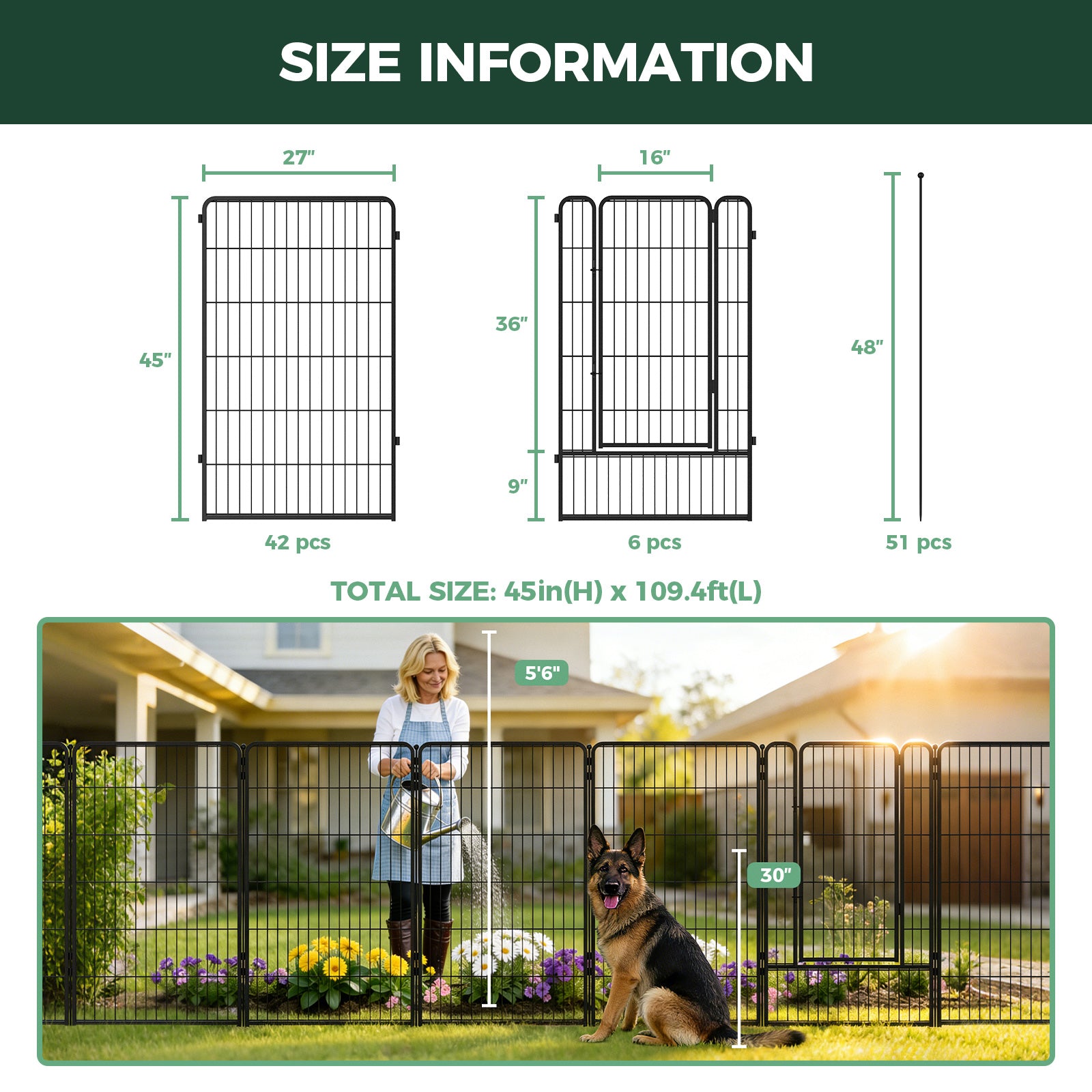 FXW Outdoor Dog & Garden Fence for Yard