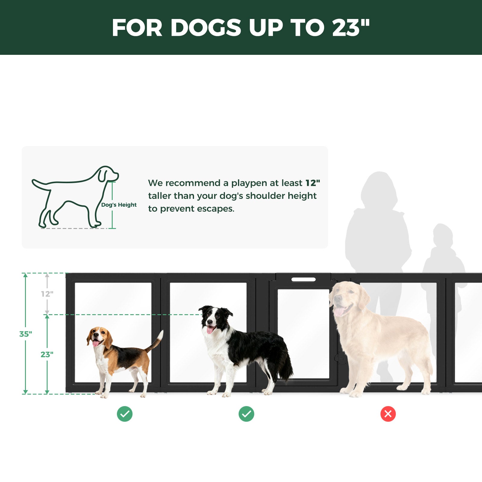 AuraSpace Acrylic Indoor Dog Playpen for Small to Medium Dogs