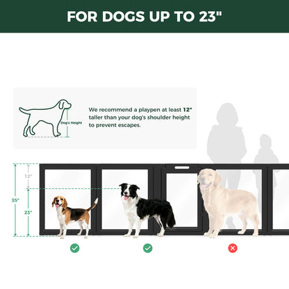 AuraSpace Acrylic Indoor Dog Playpen for Small to Medium Dogs