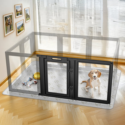 AuraSpace Acrylic Indoor Dog Playpen for Puppies and Small Dogs
