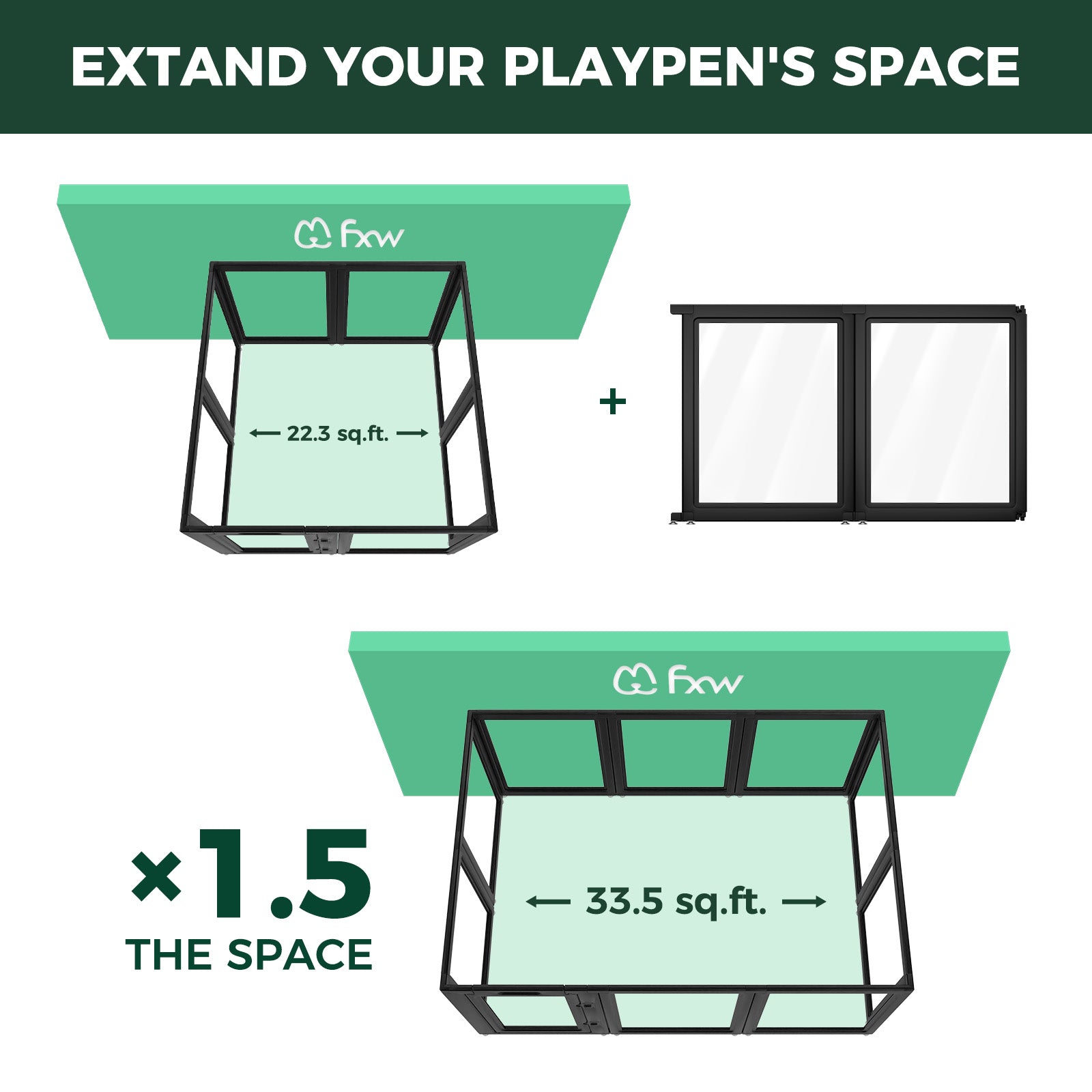 AuraSpace Acrylic Indoor Dog Playpen for Puppies and Small Dogs