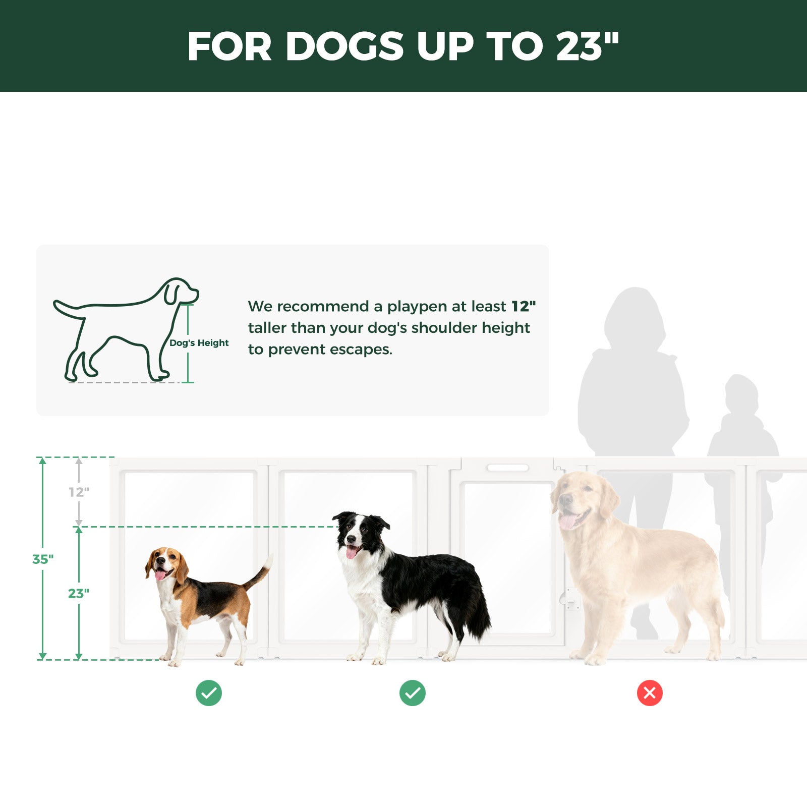 AuraSpace Acrylic Indoor Dog Playpen for Small to Medium Dogs