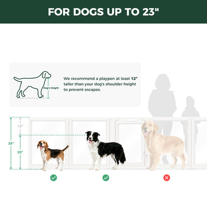 AuraSpace Acrylic Indoor Dog Playpen for Small to Medium Dogs