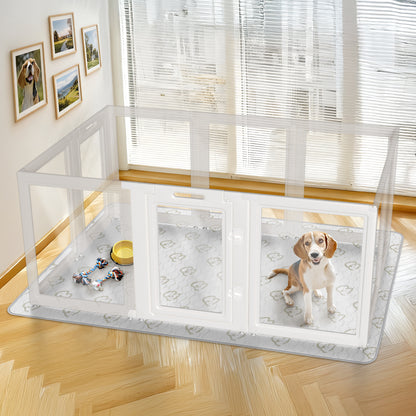 AuraSpace Acrylic Indoor Dog Playpen for Puppies and Small Dogs