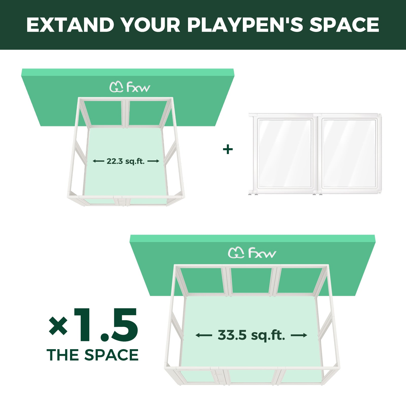 AuraSpace Acrylic Indoor Dog Playpen for Puppies and Small Dogs