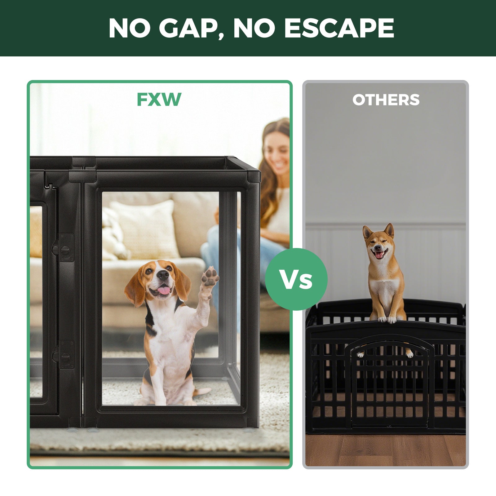 AuraSpace Acrylic Indoor Dog Playpen for Puppies and Small Dogs