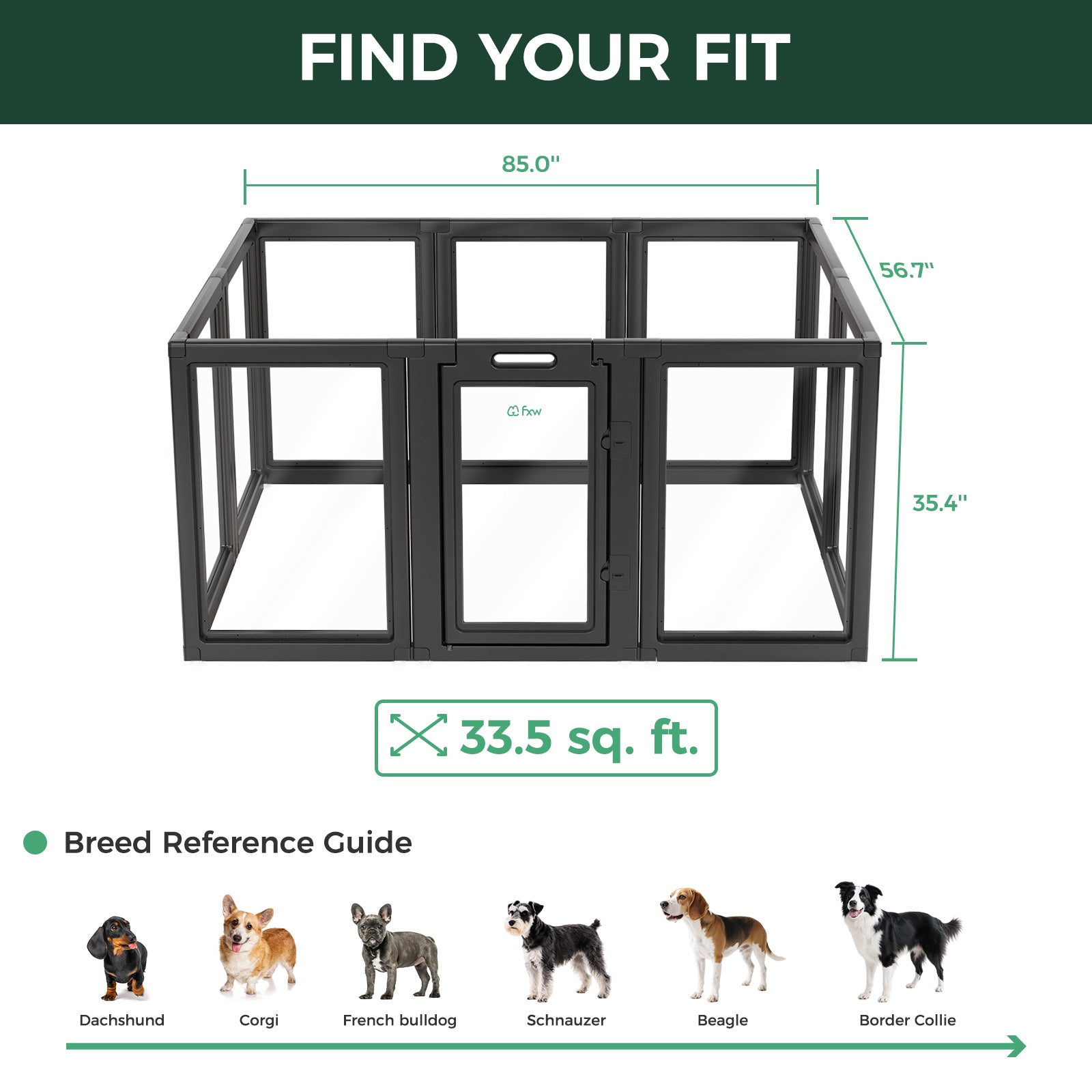 AuraSpace Acrylic Indoor Dog Playpen for Puppies and Small Dogs