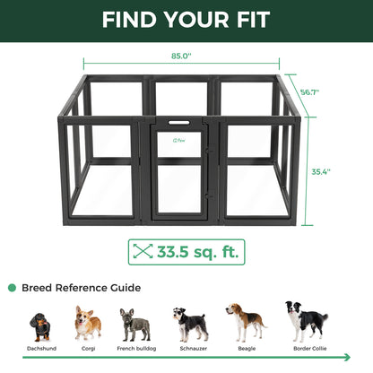 AuraSpace Acrylic Indoor Dog Playpen for Puppies and Small Dogs