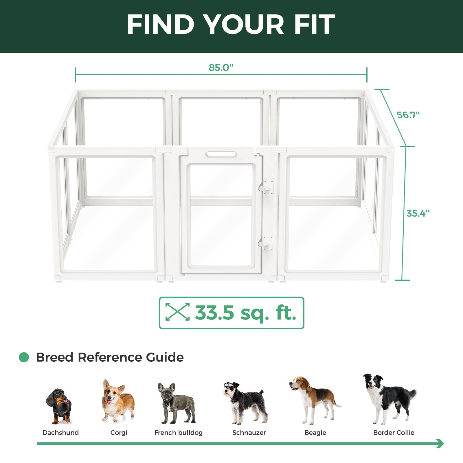 AuraSpace Acrylic Indoor Dog Playpen for Puppies and Small Dogs