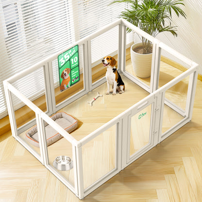 AuraSpace Acrylic Indoor Dog Playpen for Puppies and Small Dogs