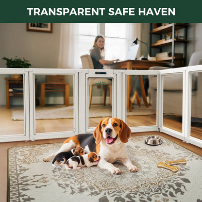 AuraSpace Acrylic Indoor Dog Playpen for Puppies and Small Dogs