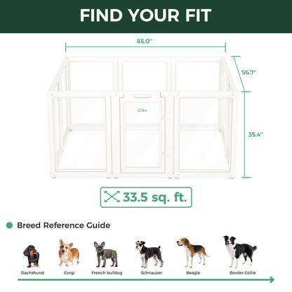 AuraSpace Acrylic Indoor Dog Playpen for Puppies and Small Dogs