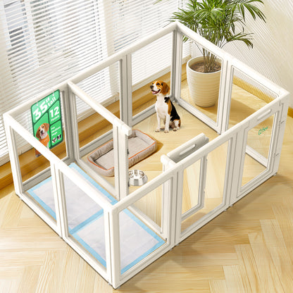 AuraSpace Acrylic Indoor Dog Playpen for Puppies and Small Dogs