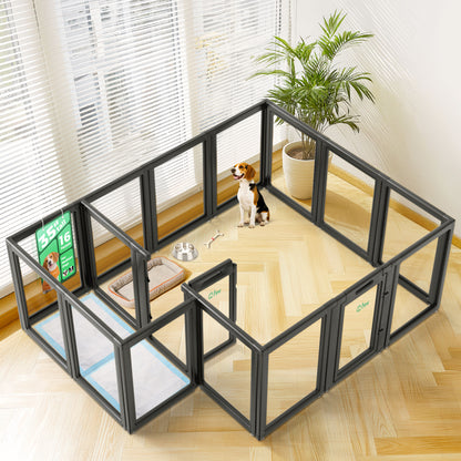 AuraSpace Acrylic Indoor Dog Playpen for Puppies and Small Dogs