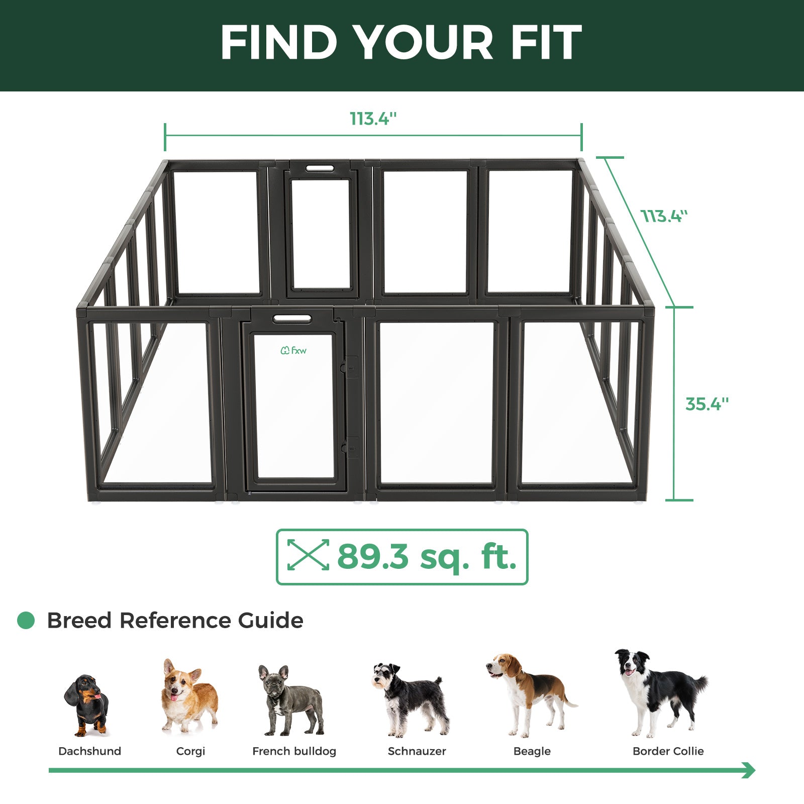 AuraSpace Acrylic Indoor Dog Playpen for Puppies and Small Dogs
