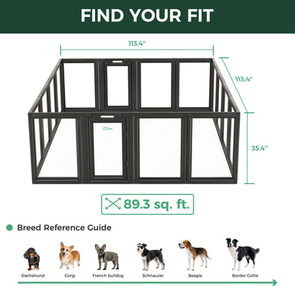 AuraSpace Acrylic Indoor Dog Playpen for Puppies and Small Dogs