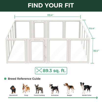 AuraSpace Acrylic Indoor Dog Playpen for Puppies and Small Dogs