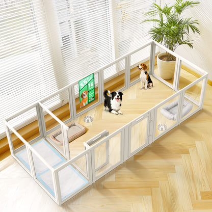 AuraSpace Acrylic Indoor Dog Playpen for Puppies and Small Dogs