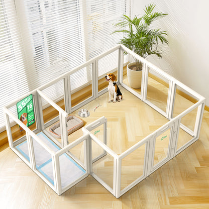 AuraSpace Acrylic Indoor Dog Playpen for Puppies and Small Dogs