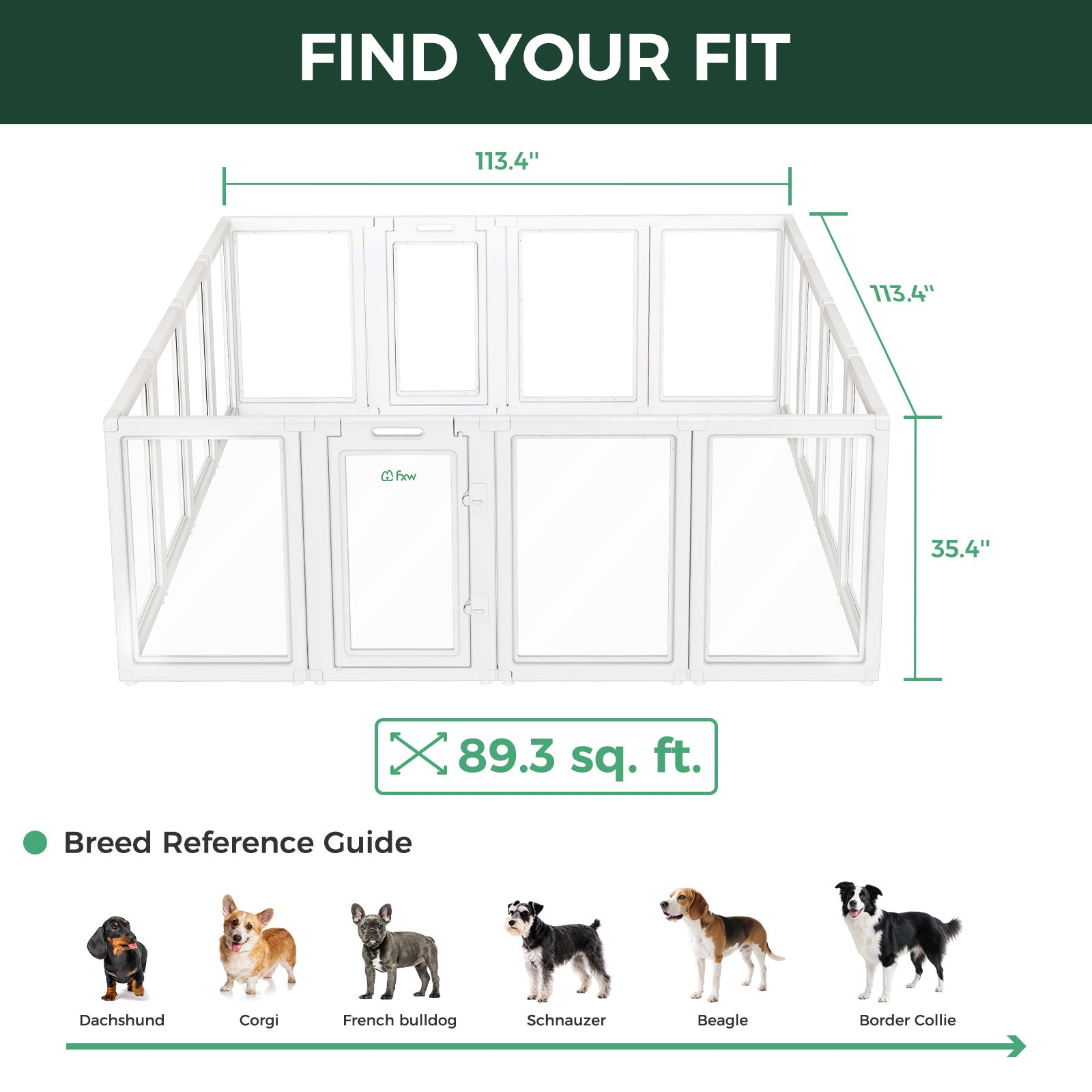 AuraSpace Acrylic Indoor Dog Playpen for Puppies and Small Dogs