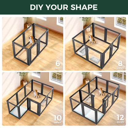 AuraSpace Acrylic Indoor Dog Playpen for Puppies and Small Dogs